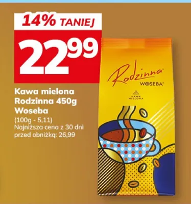 Kawa mielona Familijny 450g Woseba promocja w Hitpol
