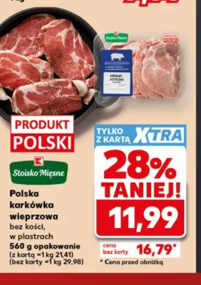 Polska karkówka wieprzowa bez kości w plastrach Stoisko Mięsne promocja w Kaufland
