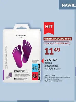 Maska złuszczająca na pięty L'biotica promocja w Ziko Dermo
