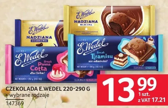 Czekolada E.Wedel 220-290 g promocja w Selgros