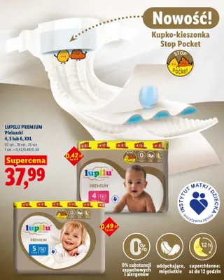 Pieluszki Lupilu Premium 4 XXL promocja w Lidl