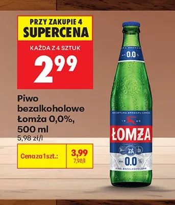 Piwo bezalkoholowe Łomża 0,0% promocja w Biedronka