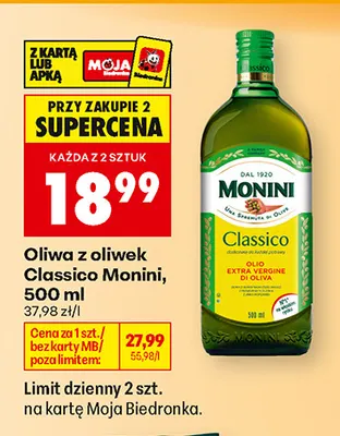 Oliwa z oliwek Classico Monini promocja w Biedronka