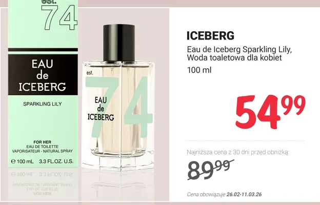 Eau de Iceberg Sparkling Lily, woda toaletowa dla kobiet promocja w Rossmann