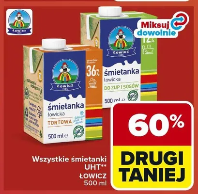 Śmietanka Łowicz tortowa 36% promocja w Carrefour