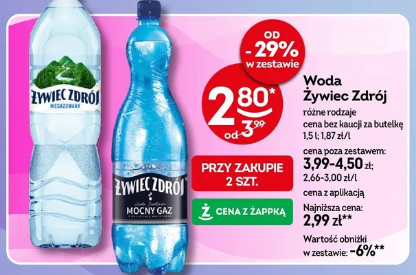 Woda niegazowana Żywiec Zdrój promocja w Żabka
