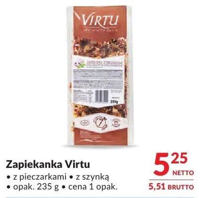 Zapiekanka Virtu z pieczarkami z szynką promocja w Makro