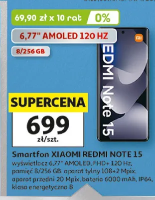 Smartfon Xiaomi Redmi Note 15 promocja w Auchan