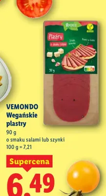 Wegańskie plastry o smaku salami lub szynki promocja w Lidl