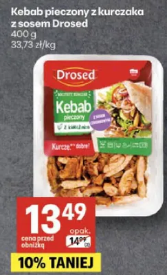 Kebab pieczony z kurczaka z sosem promocja w Delikatesy Centrum