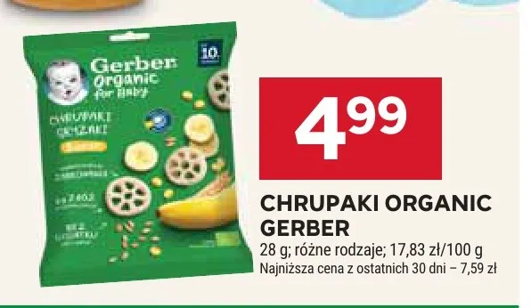 Chrupaki Organic Gerber promocja w Stokrotka