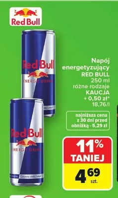 Napój energetyzujący RED BULL promocja w Carrefour