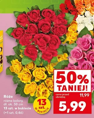 Róże dł. ok. 30cm promocja w Kaufland