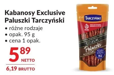 Kabanosy Exclusive Paluszki Tarczyński różne rodzaje promocja w Makro