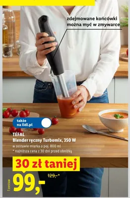 Blender ręczny TEFAL Turbomix 350W promocja w Lidl