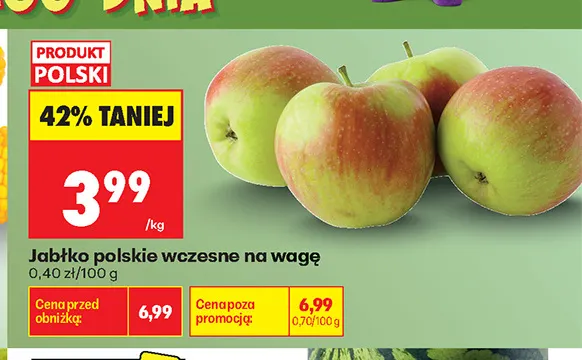 Jabłka polskie wczesne promocja w Biedronka
