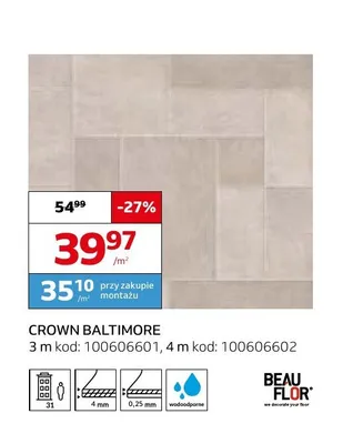 Wykładzina elastyczna Beau Flor Crown Baltimore promocja w Komfort