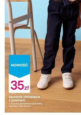 Spodnie chłopięce z paskiem promocja w Pepco