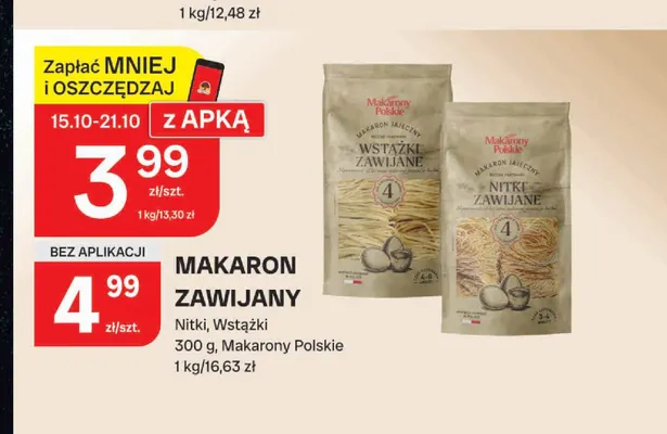 Makaron zawijany nitki Makarony Polskie promocja w Chorten