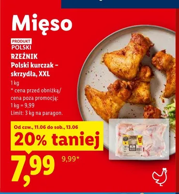 Polski kurczak skrzydła Rzeźnik XXL promocja w Lidl