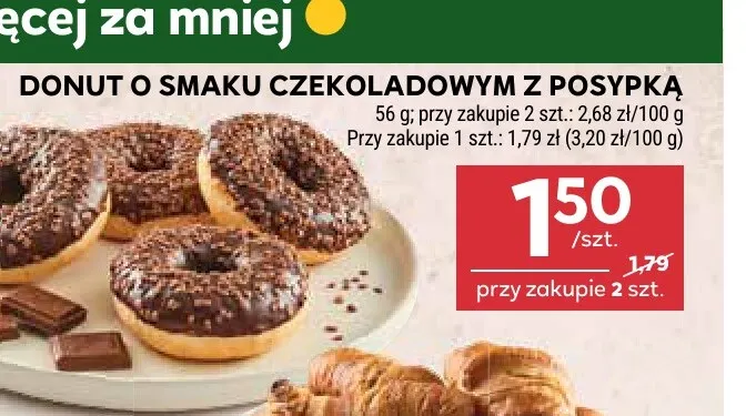 Donut o smaku czekoladowym z posypką promocja w Stokrotka