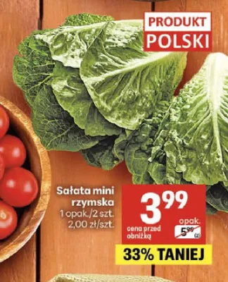 Sałata mini rzymska polska promocja w Delikatesy Centrum