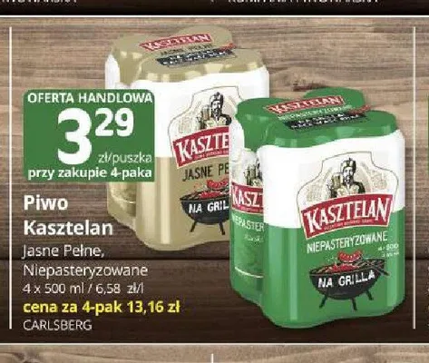 Piwo Kasztelan Jasne Pełne 4-pak promocja w Marketvita