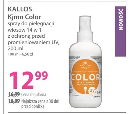 Spray do pielęgnacji włosów Kallos Kjmn Color promocja w Hebe