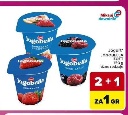 Jogurt Jogobella Zott truskawka promocja w Carrefour Express