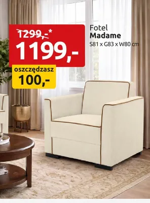Fotel Madame S81xG83xW80cm promocja w Black Red White