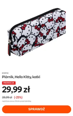 Piórnik Hello Kitty kotki promocja w Empik