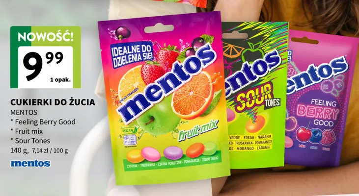 Cukierki do żucia Mentos Feeling Berry Good promocja w Intermarche