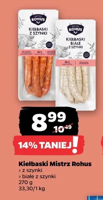 Kiełbaski z szynki Mistrz Rohus promocja w Netto
