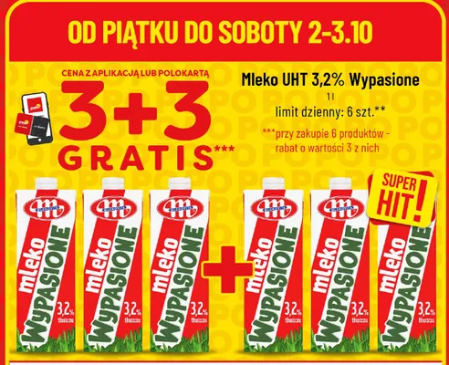 Mleko UHT Wypasione Mlekovita 3,2% promocja w POLOmarket
