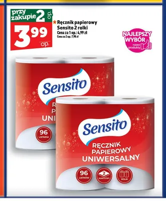 Ręcznik papierowy Sensito Uniwersalny 2-pak promocja w TOPAZ