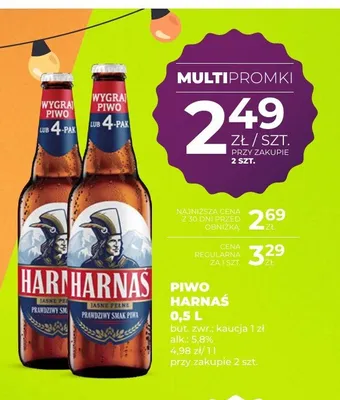 Piwo Harnaś Jasne Pełne promocja w Duży Ben