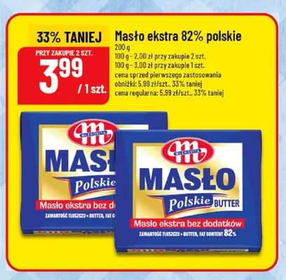 Masło ekstra 82% polskie Mlekovita promocja w POLOmarket