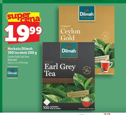 Herbata Dilmah Earl Grey 100-pak promocja w TOPAZ