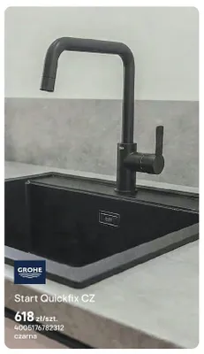 Bateria kuchenna GROHE Start Quickfix CZ czarna promocja w Castorama