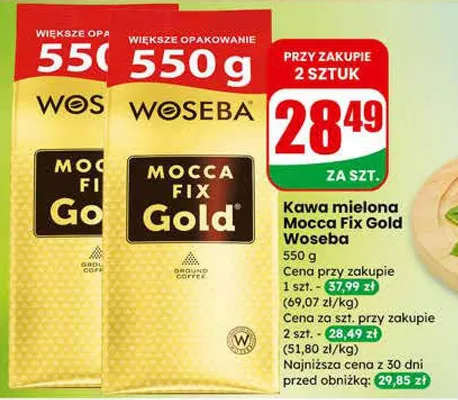 Kawa mielona Mocca Fix Gold promocja w Dino