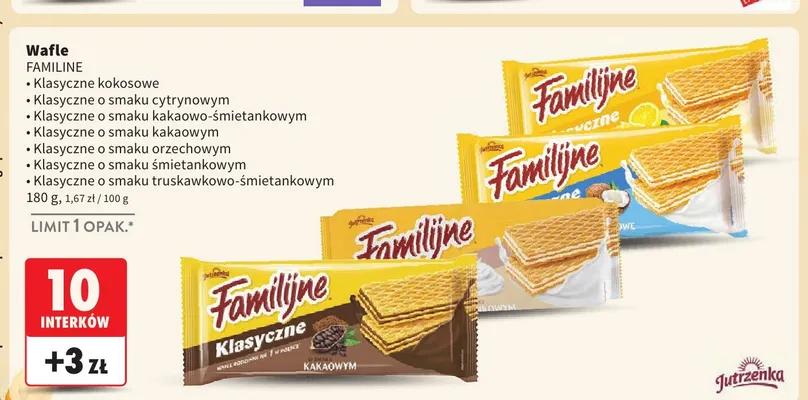 Wafle klasyczne o smaku śmietankowym Familijne promocja w Intermarche