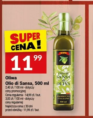 Oliwa Olio di Sansa promocja w Twój Market
