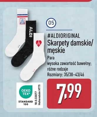 Skarpety damskie/męskie #ALDIORIGINAL promocja w Aldi