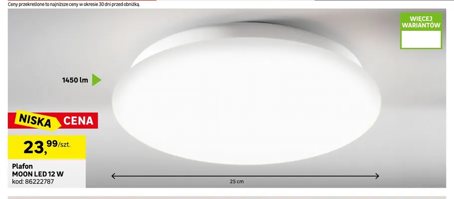 Plafon Moon LED promocja w Leroy Merlin