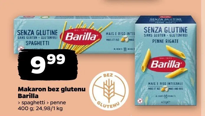 Makaron bez glutenu spaghetti Barilla promocja w Netto