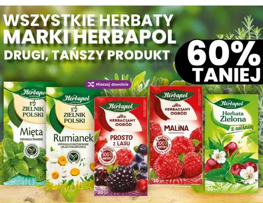 Herbata malina Herbapol herbaciany ogród promocja w Dino