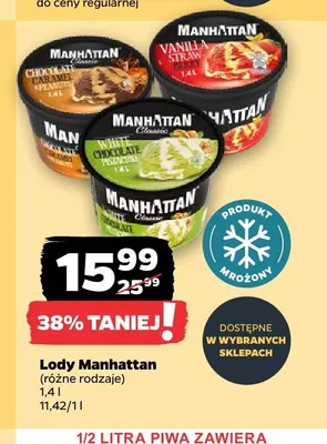 Lody Manhattan White Chocolate Pistachio promocja w Netto