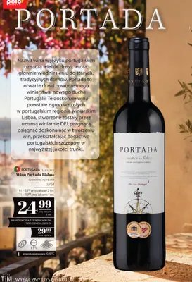 Wino czerwone Portada Lisboa wytrawne promocja w POLOmarket