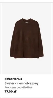 Sweter Stradivarius ciemnobrązowy promocja w Lounge by Zalando