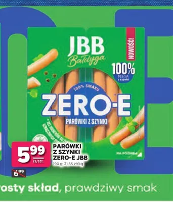 Parówki z szynki Zero-E JBB Bałdyga promocja w Stokrotka